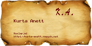 Kurta Anett névjegykártya